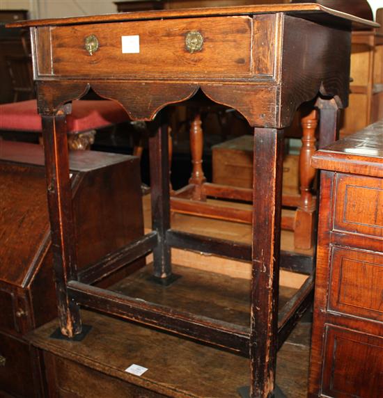 George III oak side table(-)